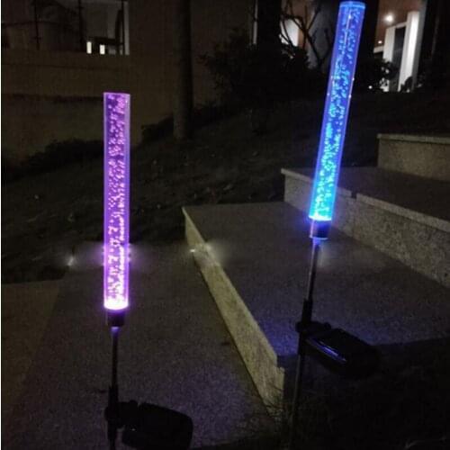 Solar Power Tube Lights Lamps Acrylic Bubble Pathway Lawn Landscape Decoration Garden Stick Light For Garden And Vegetable