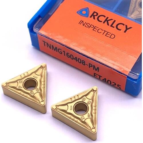 10pcs RCKLCY External Turning Tools TNMG160408 PM FT4025 Carbide Inserts Turning Tool Lathe Cutter CNC for steel