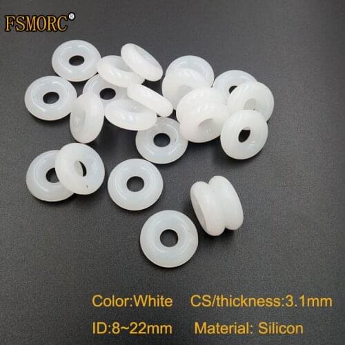 White and red silicon o-rings OD 8 9 10 10.6 11 12 13 14 115 16 17 18 19 20 21 22mm*3.1mm Thickness Food Grade Seals no poison