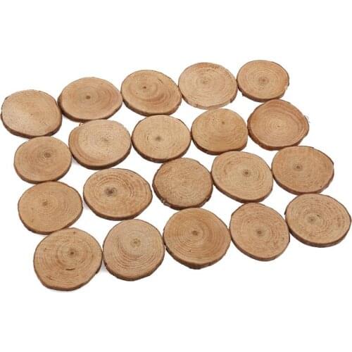 20pcs 5-6CM Wood Log Slices Discs for DIY Crafts Wedding Centerpieces (Wood Color)
