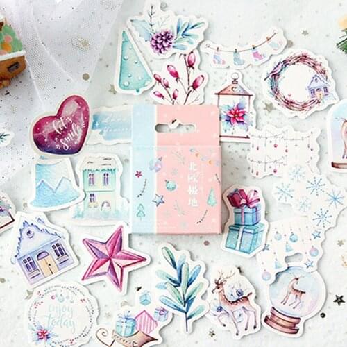 20pack/lot Sweet Nordic polar region Sticker Bag Paper Lable Stickers Scrapbooking Deco Sticker Pack DIY Lovely Gifts for Kids