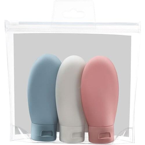 3pcs 60ml Portable Soap Dispensers Nordic Syle Travel Refillable Bottles Cosmetic Shampoo Shower Gel Travel Squeeze Bottles Set