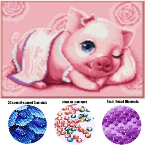 40*50 cm full paste Cartoon pig,Diamond Painting 5D DIY,Special Shape,Embroidery,Cross Stitch,Rhinestone,Mosaic Sale,Decor ZC160