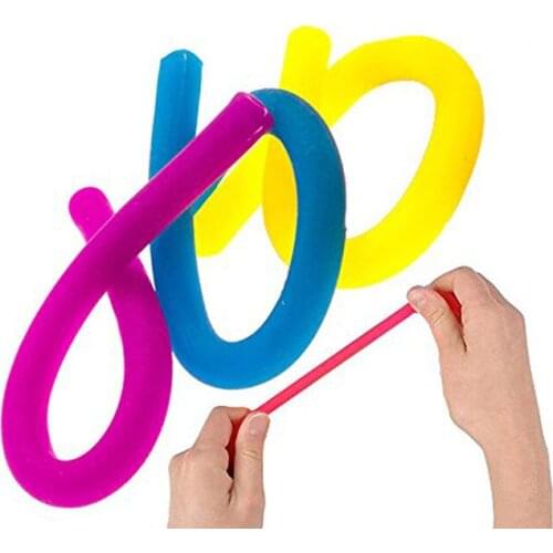 5pcs/lot Stretchy String Fidget Noodle Can Pull to 1 Meter Long Autism/ADHD/Anxiety TPR Squeeze Fidget Fiddle Sensory Toy