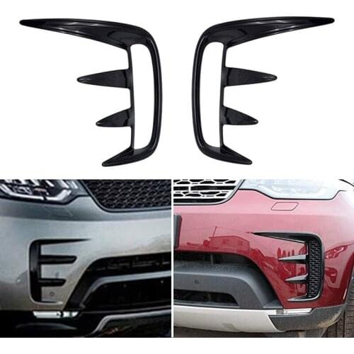 DHBH-2 Pcs Black ABS Front Fog Lamp Light Cover Bar Trim Fits for Land Rover L462 Discovery 5 2017 2018 2019 2020