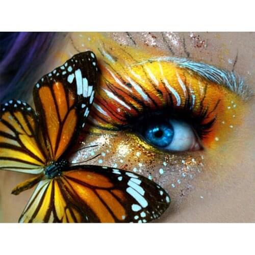 Diamond Embroidery Butterfly Eye landscape Full Drill Square Diy Diamond Painting Woman Picture of Rhinestone Home DecorZP-1405