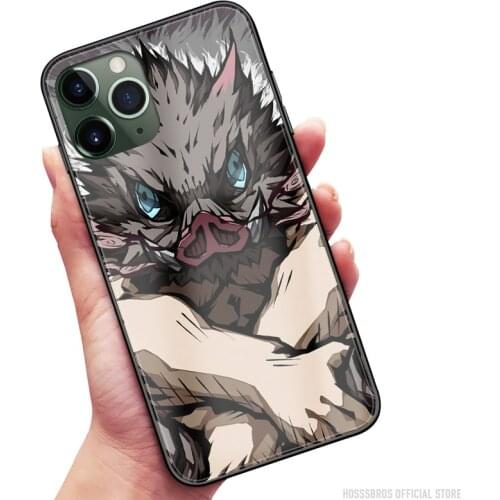 Inosuke Hashibira Soft Silicone Tempered Glass for IPhone SE 6 6s 7 8 Plus X XR XS 11 12 Mini Pro Max Phone Case Cover Shell