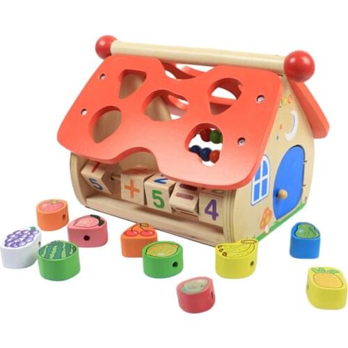 Shape Sorter Toy Wooden Building Blocks Geometry Learning Matching Sorting Gifts Toys for Toddlers Baby Kids 1 2 3 Years Old