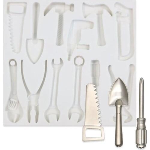 Household Gadgets Electric Drill Spatula Wrench Shape Cake Decoration Chocolate Baking Fondant Silicone Mold Resin Mold M154