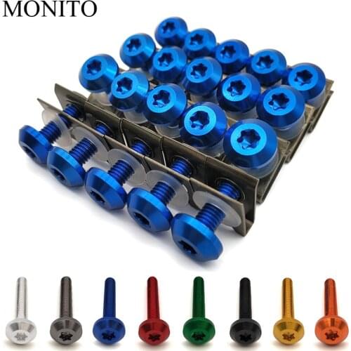20pcs M6 Motorcycle Fairing Bolts Nuts Kit Body Fastener Clips Screws For BMW R1200GS R1200 GS/RT/SE/S/ST Adventure S1000RR F800