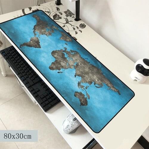 World map mouse pad locrkand pad to mouse notbook computer mousepad hot sales gaming padmouse gamer laptop 80x30cm mouse mats
