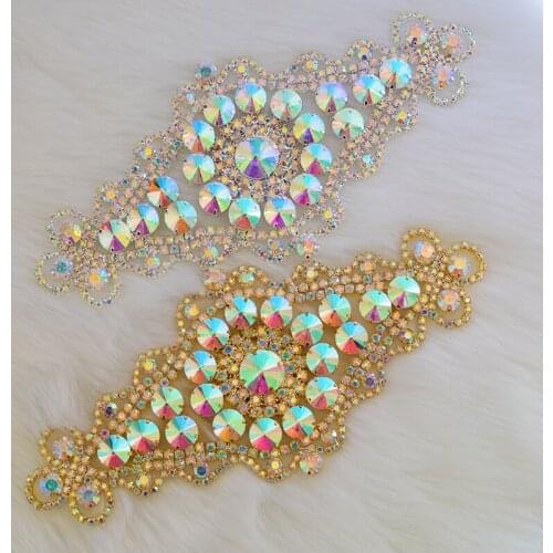 Crystal Rhinestones Applique Tirm DIY Wedding Dress Accessories Crystal AB Sewing Rhinestone