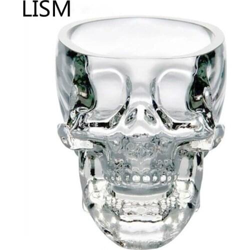 2cps 3pcs 4pcs 4 Size Crystal Skull Head Shot Glass Cup For Whiskey Wine Vodka Transparent Home Drinking Ware Man Gift Cup