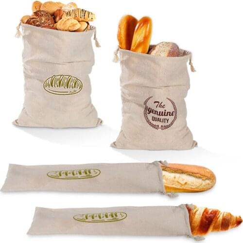 1PCS linen bread bag, reusable bread drawstring bag, long stick beam storage bag, environmental protection and sanitation