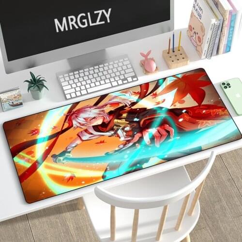 MRGLZY Multi-size Anime Mouse Pad Rugs Genshin Impact Kazuha Gamer Large DeskMat Computer Gaming Peripheral Accessories MousePad