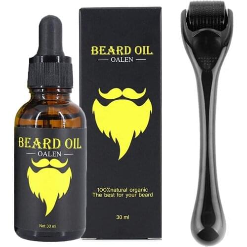 Beard Growth Kit Facial Hair Growth Enhancer Set Beard Nourishing Growth Essential Oil Facial Beard Care set
