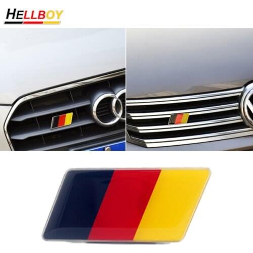 Car Grille Emblem Sticker For Audi A3 A4 A5 A6 Germany Flag Car Body Decoration Decal For Volkswagen VW Golf 7 MK6 Polo GTI
