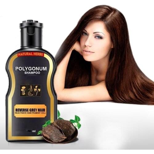 30ml/200ml Natural Herbal Black Hair Shampoo Permanent Black Color Anti Gray Hair Treatment White Removal Hair Shampoo