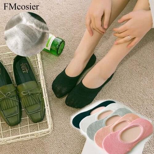 10 Pairs New Summer Cotton Invisible Women Ultra Thin Ankle No Show Low Cut Non Slip Sipper Ladies Boat Socks White Black Pink