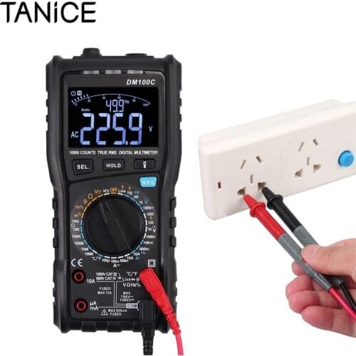 TANiCE 10000 Counts True RMS Auto-Ranging & Manual Mode Digital Multimeter measurement tool AC/DC Voltage Current Battery Tester