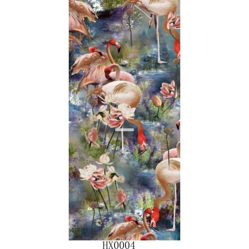 LEO&LIN Elegant Flamingo Chiffon Flash Jinmian Air Layer Polyester Fiber Digital Printing Spot Fabrics 50cm