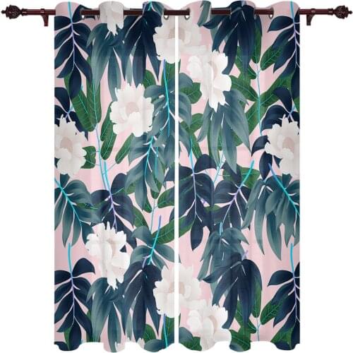 Tropical Plants Leaves Garden Windows Curtains Living Room Bedroom Kitchen Curtains For Children Drapes