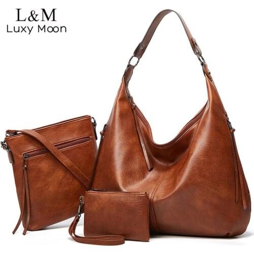 Large Capacity Women Shoulder Bag Vintage Leather Female Designer Luxury Shopping Bag Hobos Handbag Tote Travel Mommy Bag X25R