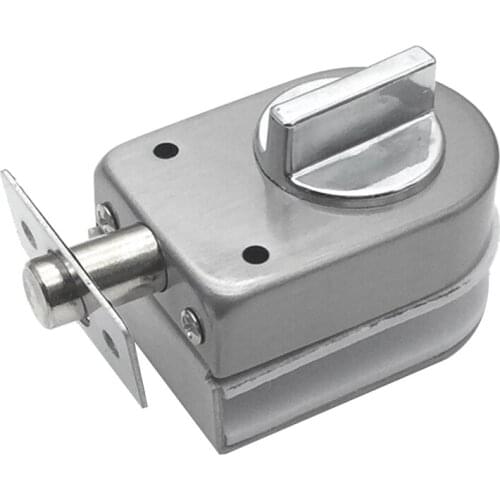 Sliding glass door lock, stainless steel glass door lock without opening for bathroom and shower room accessories