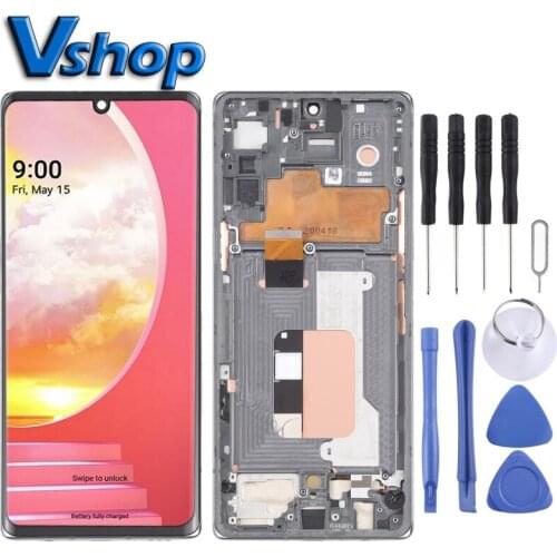 Repair Part LCD Screen Digitizer Full Assembly withFrame for LG Velvet 5G LM-G900N LM-G900EM LM-G900 LM-G900TM Phone LCD Display