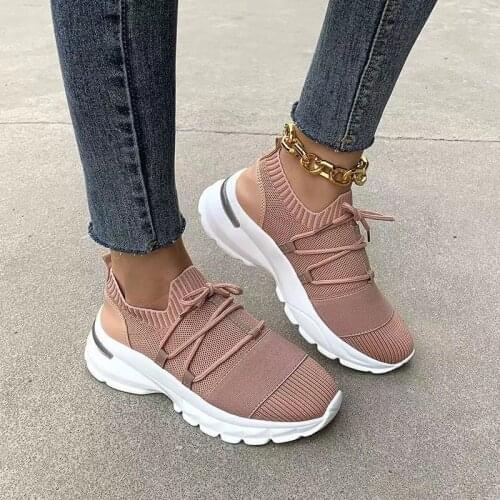 2021Womens Shoes Round Toe Women Vulcanized Shoes Fashion New Lightweight Casual Shoes Lace-up Breathable Mesh Sneakers gg7