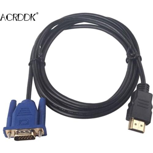 1.8/3m 1080P HDMI-compatible to VGA 15Pin Male Cable Adapter Lead for HDTV HD LCD for Connecting Computer TV Projectors FC