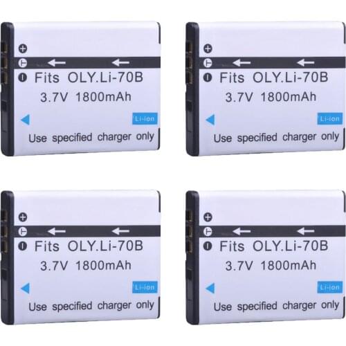 4pcs 1800mAh Li-70B Li 70B Camera Battery for Olympus FE-4020 FE-4040 FE4020 FE4040 X940 D705 FE5040 D-705 D-710 VG-110 VG-140