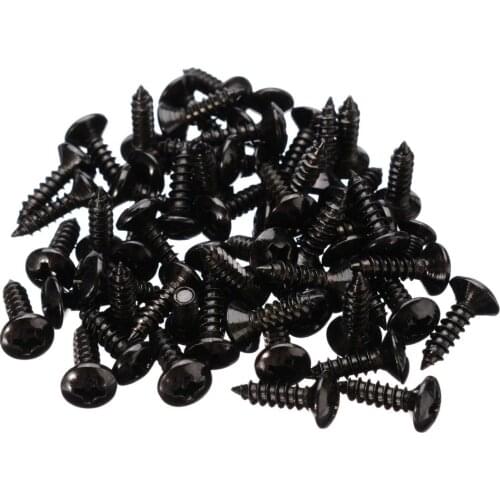 50pcs Gold/Black/Silver 3mm*12mm Electric Guitar Bass Pickguard Cover Plate Screws For Guitar Bass Metal Fixed Screw Wholesale