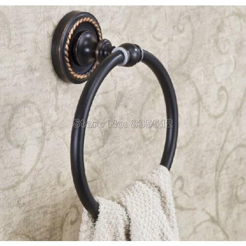 Bathroom Accessory Wall Mounted Black Oil Rubbed Bronze Towel Rings Holder Wba214