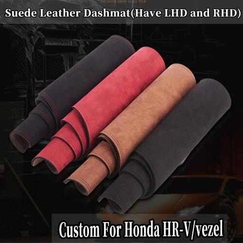 Accessories Car-styling Suede Leather Dashmat Dashboard Cover Dash Mat Carpet Custom For Honda HRV HR-V Vezel 2015-2020