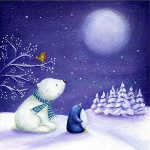 Penguin and snowman 3D Full Square Diamond painting Round Mosaic picture Unfinished Diamond Embroidery Sale Home decoration