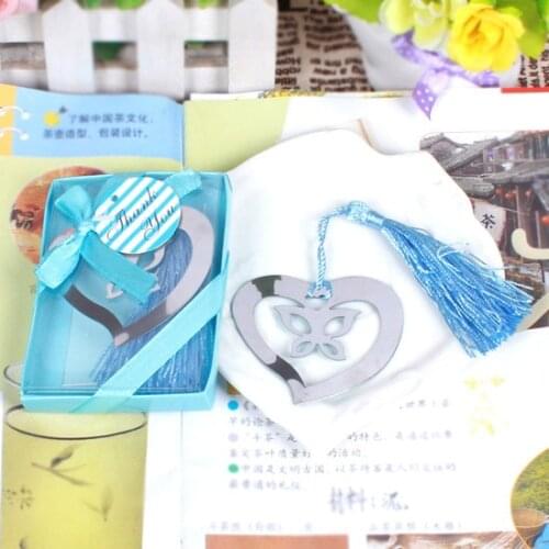 Free shipping! Creative stainless steel bookmarks Heart shaped butter fly butterfly bookmark, gift bookmark,200pcs/lot,wholesale