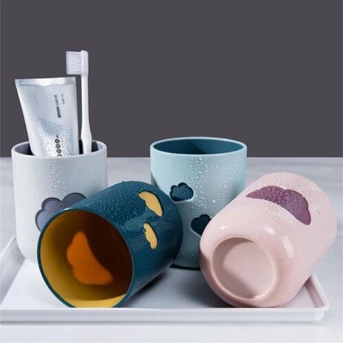 Mouthwash Cup Creative Cute Tooth Cylinder Cup Two-color Couple Toothbrush Cup Children Brushing Cup Toothbrush Cup