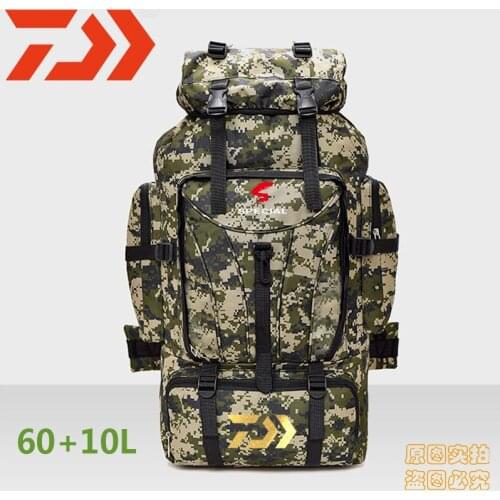 2019 Daiwa Fishing Backpack 70L Hunting Camping Rucksack Mountaineering Unisex Travel Outdoor DAWA Fishing Multi-pocket Backpack