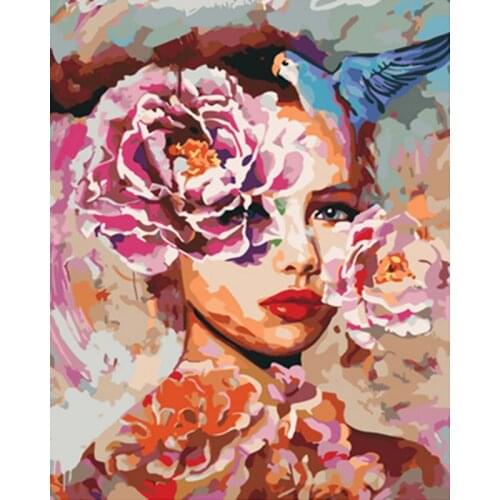 GATYZTORY Frame Oil Paint by Number Flowers Women Painting By Numbers Digital Painting On Canvas DIY Home Decor