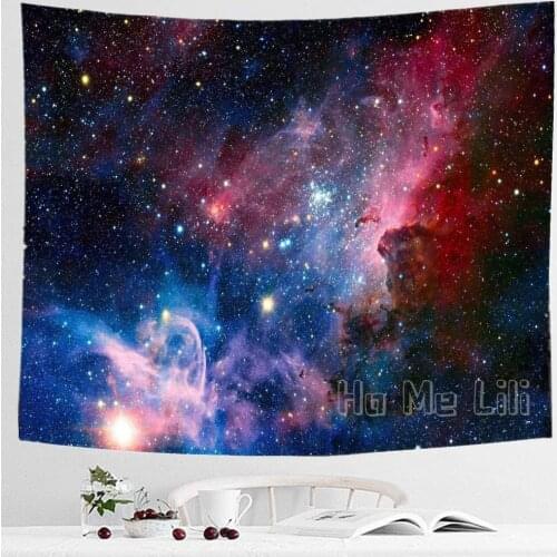 Space Tapestry Red Galaxy Stars Night Sky Outerspace Wall Decor Hanging Wall Art For Boys Girls Bedroom Living Room