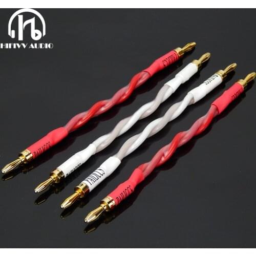 HIFI Speaker Cable with Japan Origin Speaker line Copper Gold-plated Bananas Y Plugs 20CM-350CM DIY Signal switching connection