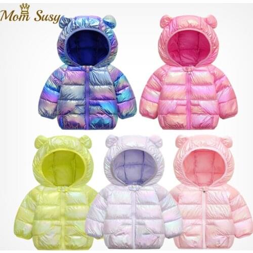 Baby Girls Boys Hooded Jacket Cotton Padded Winter Infant Toddle Child Down Jacket Light Cotton Coat Baby Clothes Outwear 0-3Y