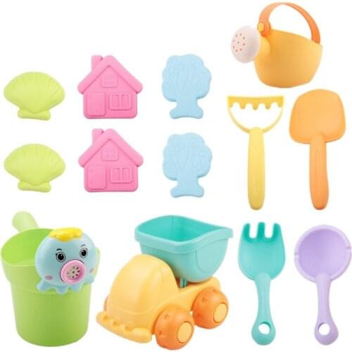 Summer Soft Baby Beach Toy Kids Mesh Bag Bath Play Sandbox Set Beach Party Cart Bucket Sand Molds Tool Water Game