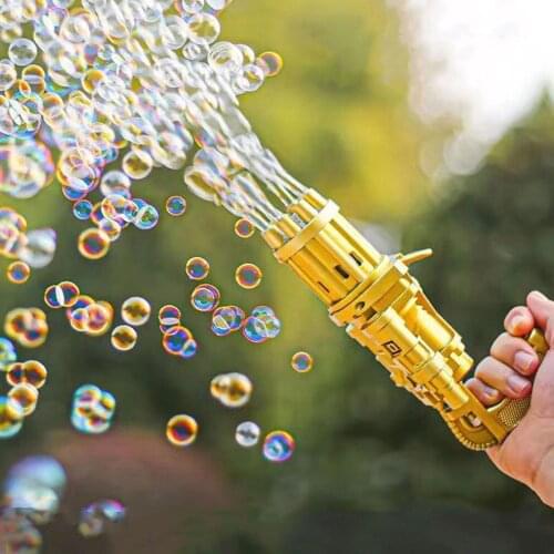 Gatling Bubble Machine 2021 Cool Toys Gift Eight Hole Automatic Bubble Maker Kids Bubble Gun Outdoor Toys Wedding Bubble