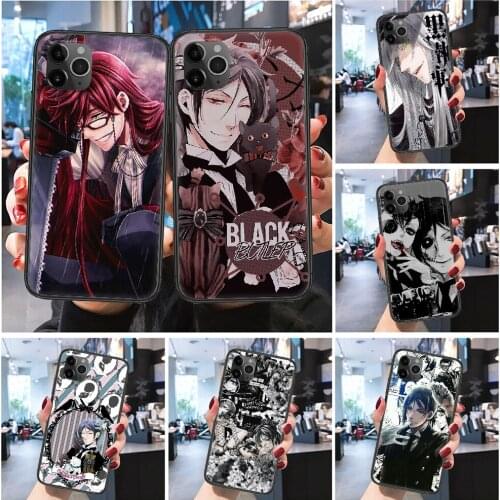 Black Butler Sebastian Michaelis Phone Case Cover Hull For iphone 5 5s se 2 6 6s 7 8 12 mini plus X XS XR 11 PRO MAX Frosted
