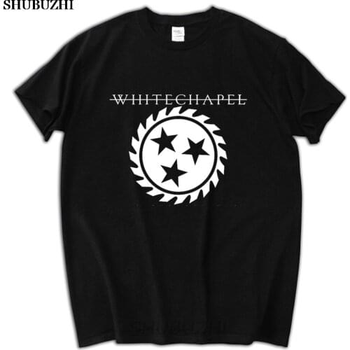 Male funny present New Whitechapel Deathcore Rock Band Logo Mens Black T-Shirt shubuzhi brand 100% Cotton Short Sleeve