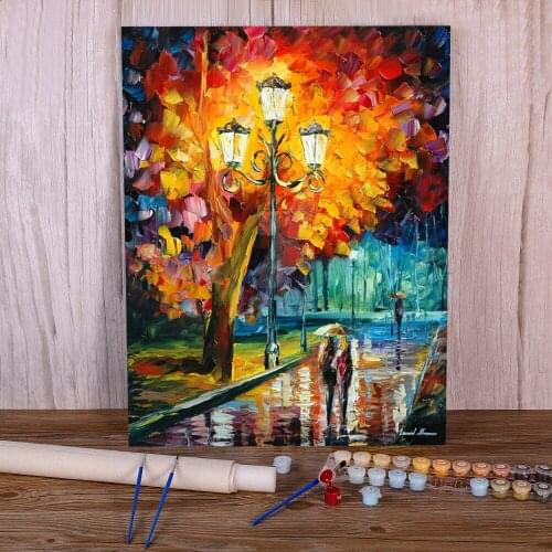 Walking Home Coloring By Numbers Painting Complete Kit Acrylic Paints 40*50 Canvas Pictures Loft Picture Wholesale