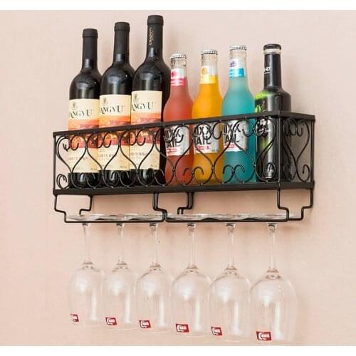 European-style wall-mounted wine rack Bar storage Wine Glasses Holder Stainless Steel Stemware Hanging Rack Under Cabinet