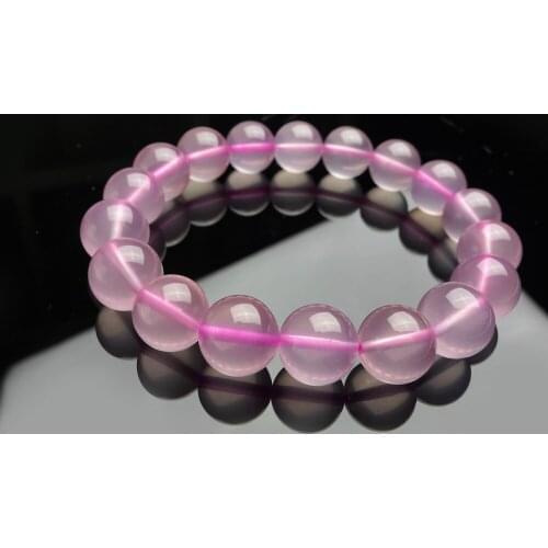 Genuine Brazilian Natural Stone 11mm Rope Chain Women Strand Bracelets Charm Quartz Crystal Round Beads Bracelet Jewelry Stone